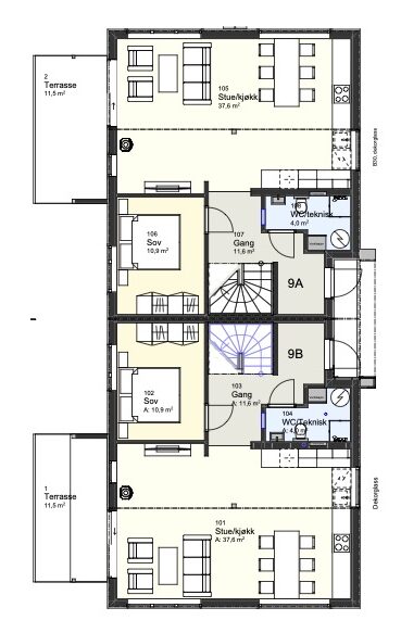 Tomannsbolig nardo trondheim byggetegning